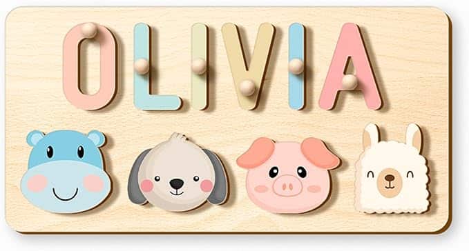 Wooden Name Puzzle Learning Toy